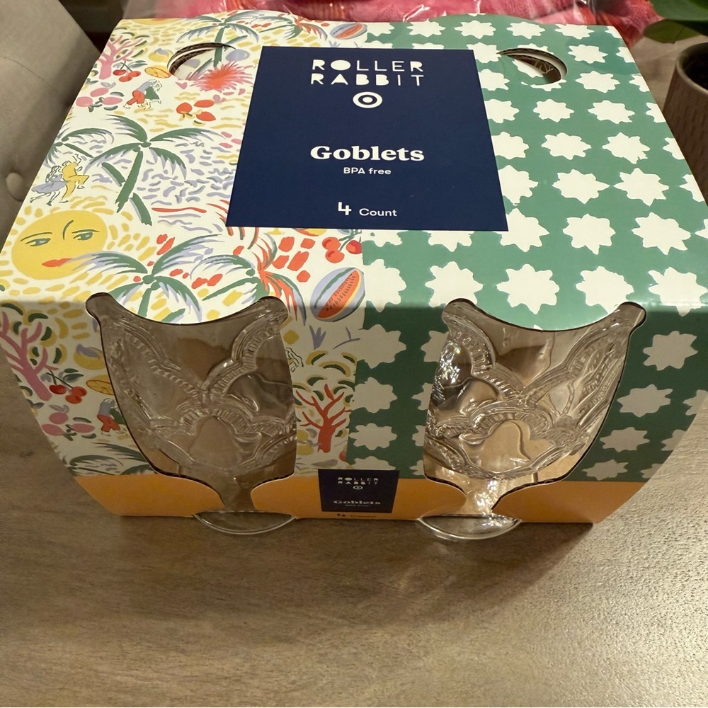 Roller Rabbit x Target 4pc Clear Acrylic Goblets